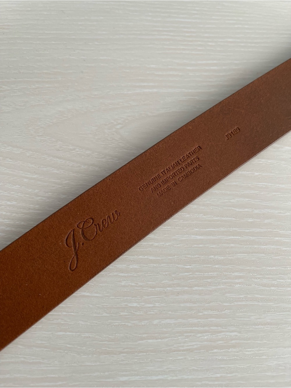 J. CREW Brown Leather Belt with Brass Buckle Men’s Size 32 - Picture 3 of 6